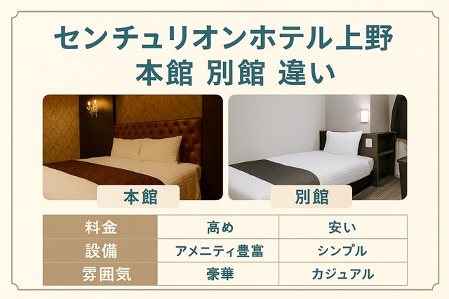 センチュリオンホテル上野 本館 別館 違い