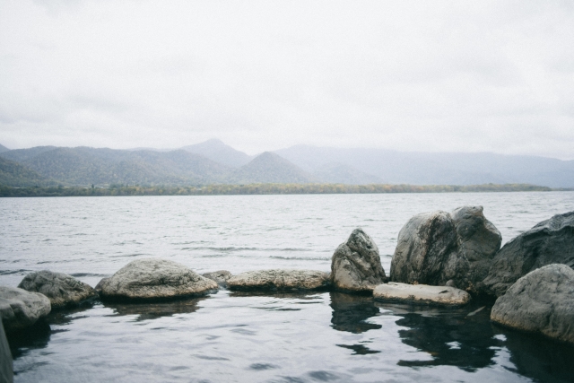 フリー素材の女王 茜さや コタン温泉露天風呂